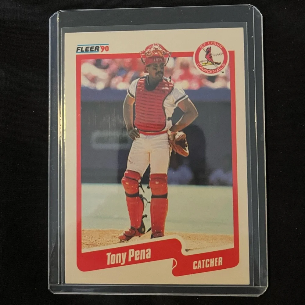 Vintage 1990 Tony Pena St. Louis Cardinals Fleer MLB Baseball Trading Card #256